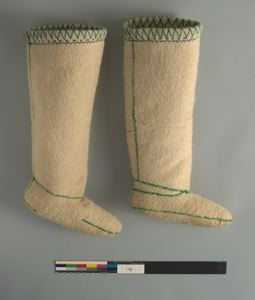 Image: Boot Liners of White Melton Cloth